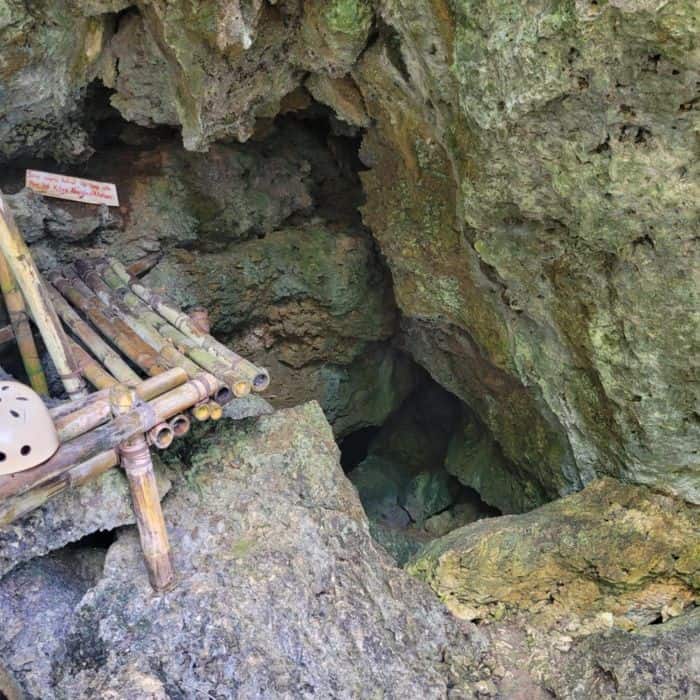 Entrance to Cathedral Cave Carabao Island Philippines.