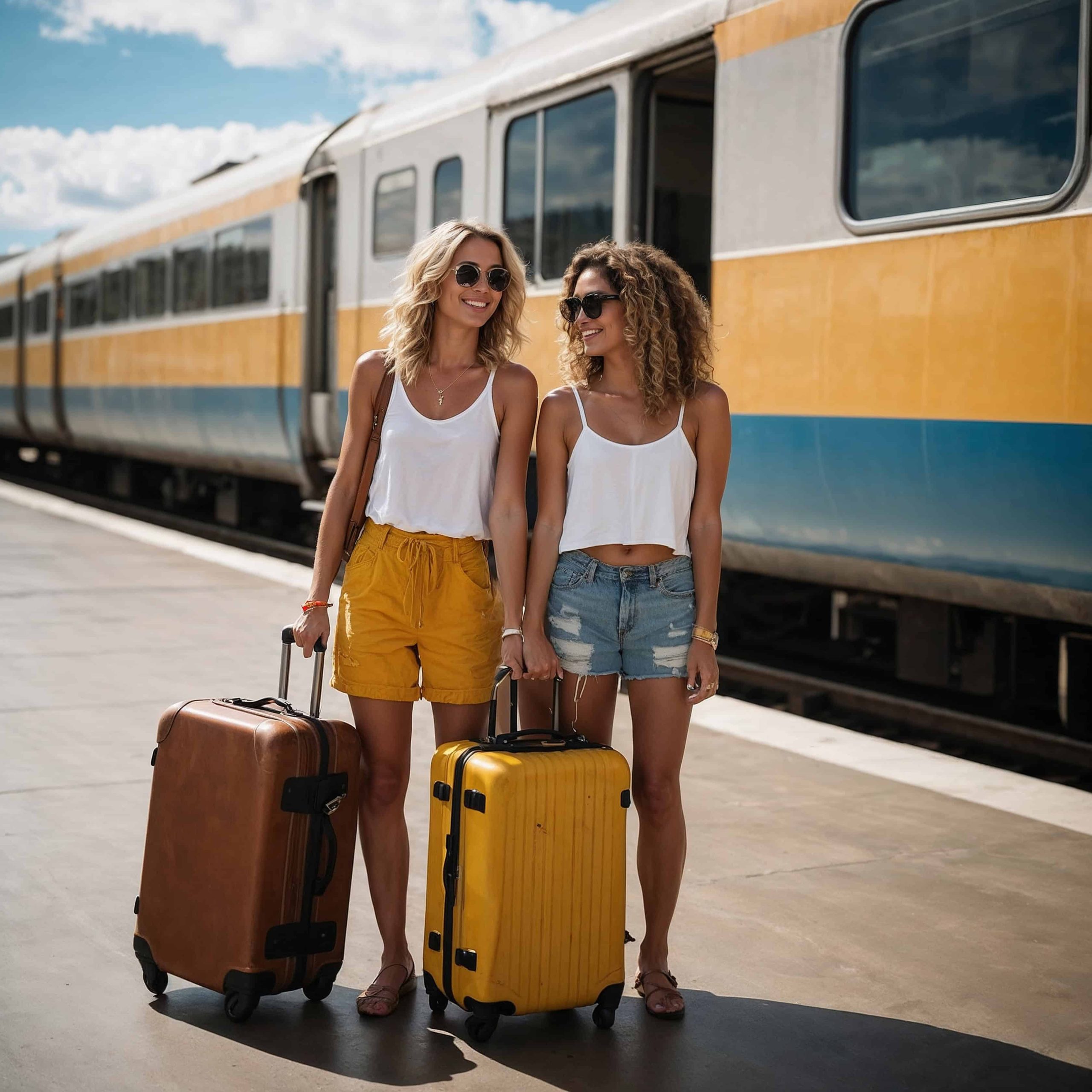 For All Travel Businesses Travelers find businesses and Zimply Global through search engines, search results, social medias and more. Image of 2 travelers after their searches at a train station.