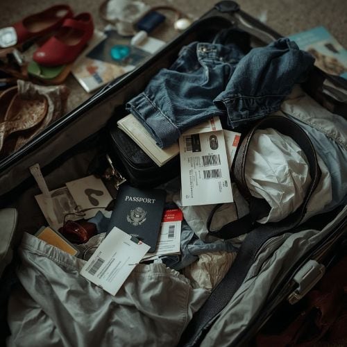 Your luggage in it's own mess after traveling and vacationing is the beginning of the stories to be told.
