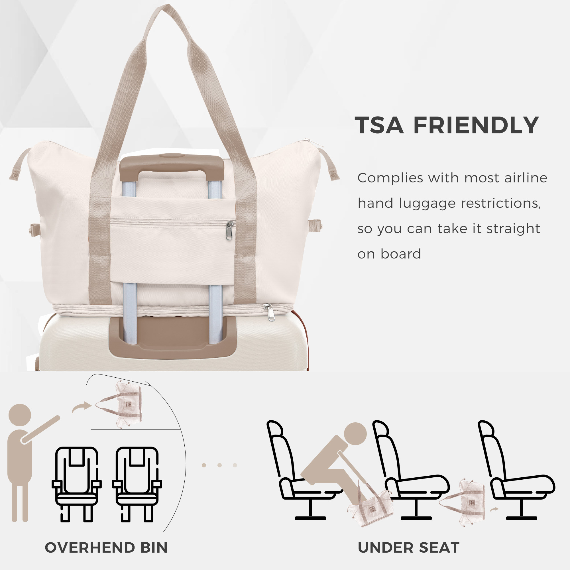 Beige 4-Piece Expandable Luggage Set with USB Port & Spinner Wheels Beige 4-Piece Expandable Luggage Set with USB Port & Spinner Wheels - Image 6