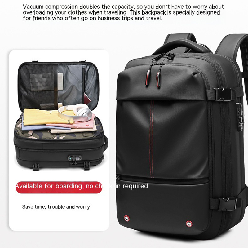 Men’s Vacuum Compression Travel Backpack with Laptop Sleeve Men’s Vacuum Compression Travel Backpack with Laptop Sleeve - Image 2