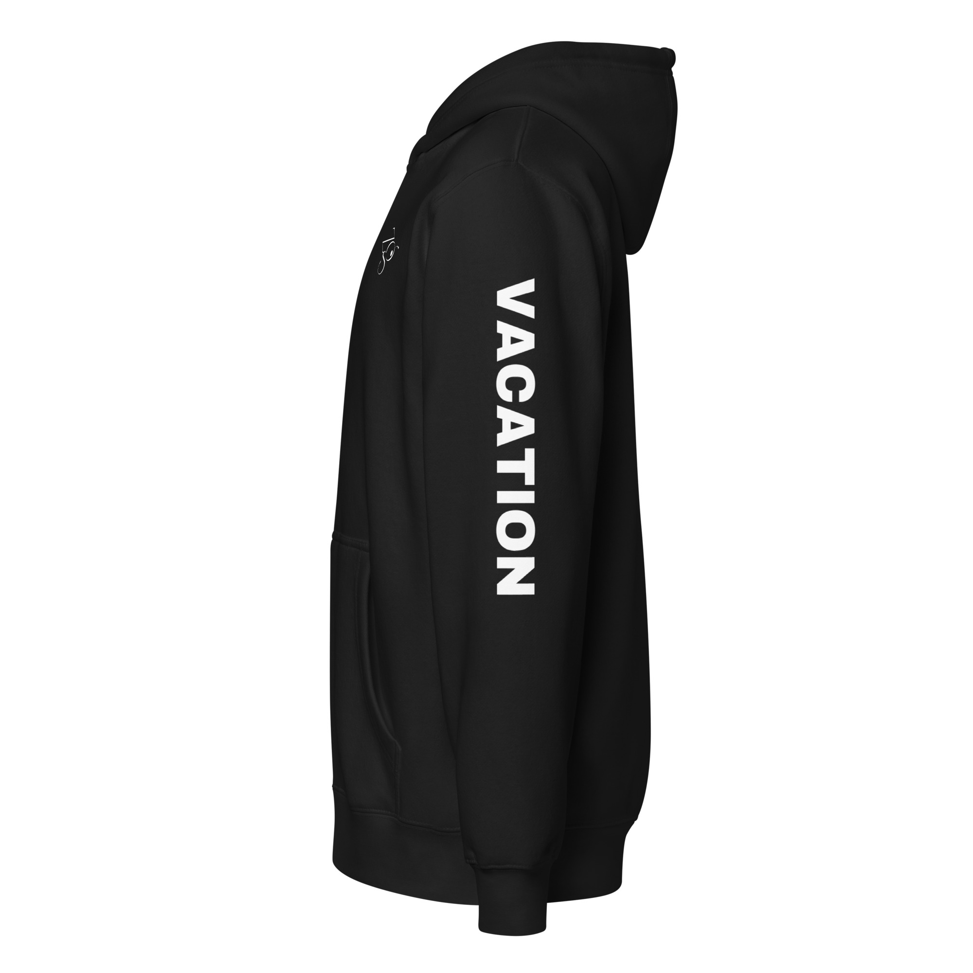 ZG Men’s Black Travel & Vacation Zip Hoodie ZG Men’s Black Travel & Vacation Zip Hoodie - Image 3