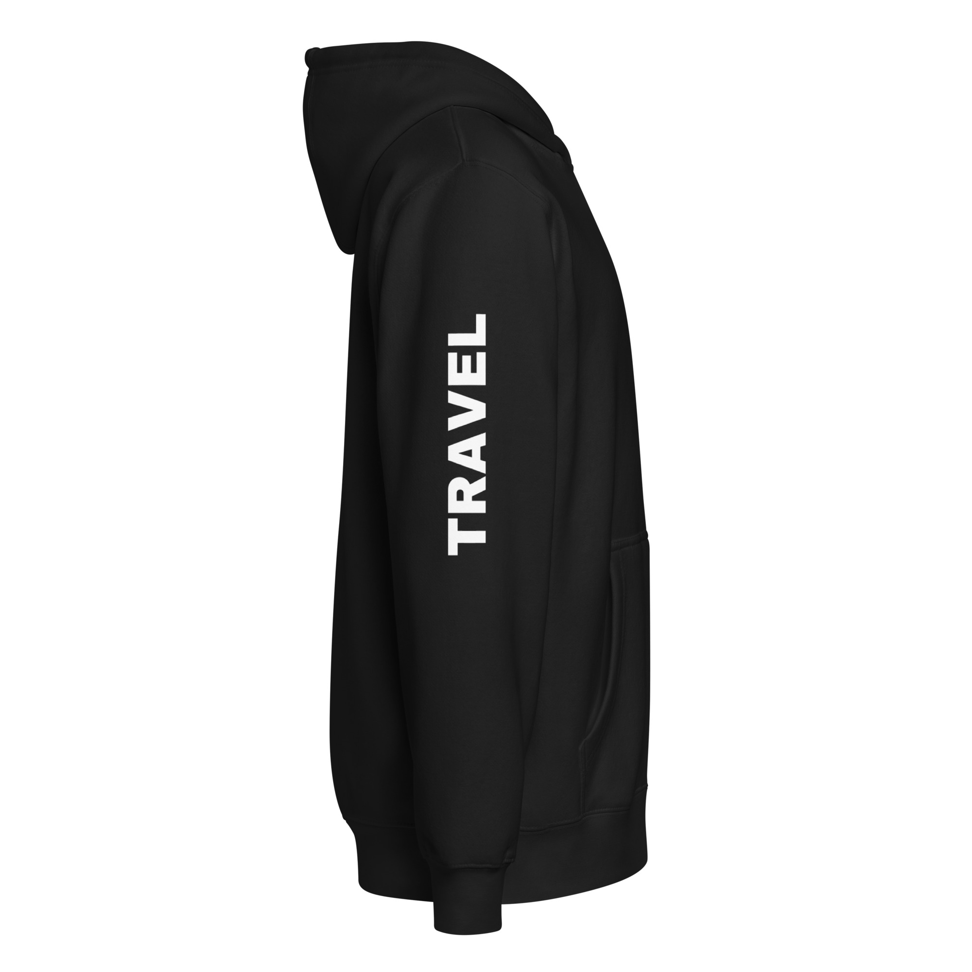 ZG Men’s Black Travel & Vacation Zip Hoodie ZG Men’s Black Travel & Vacation Zip Hoodie - Image 4