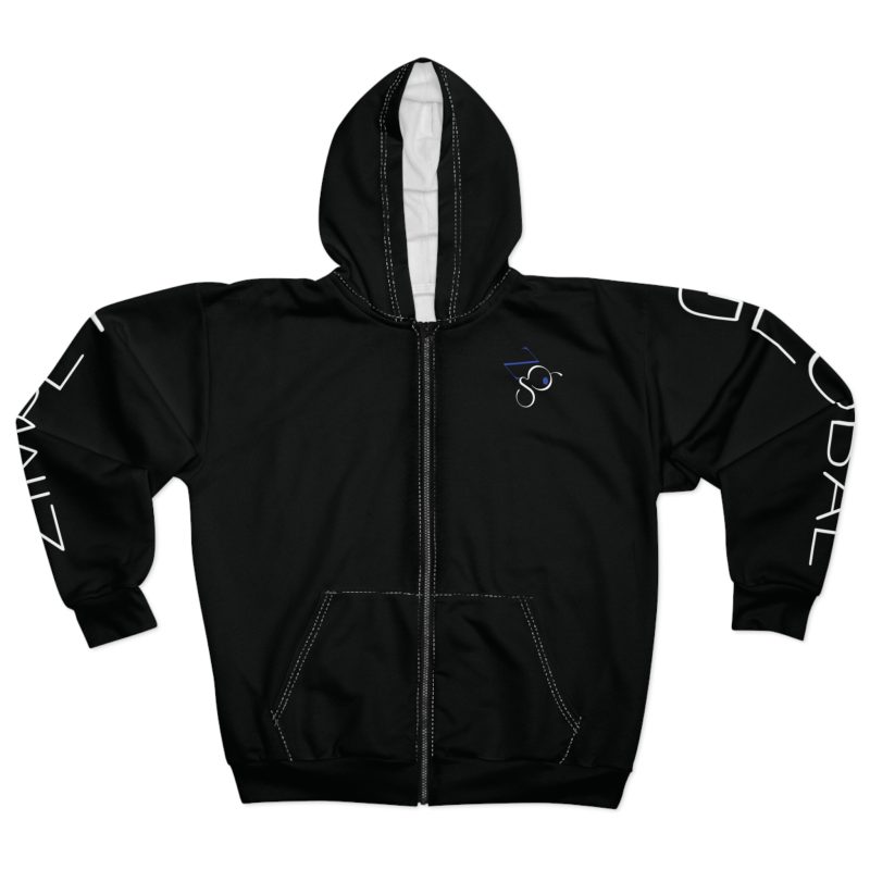 Zimply Global Zip Hoodie — Black Full-Zip