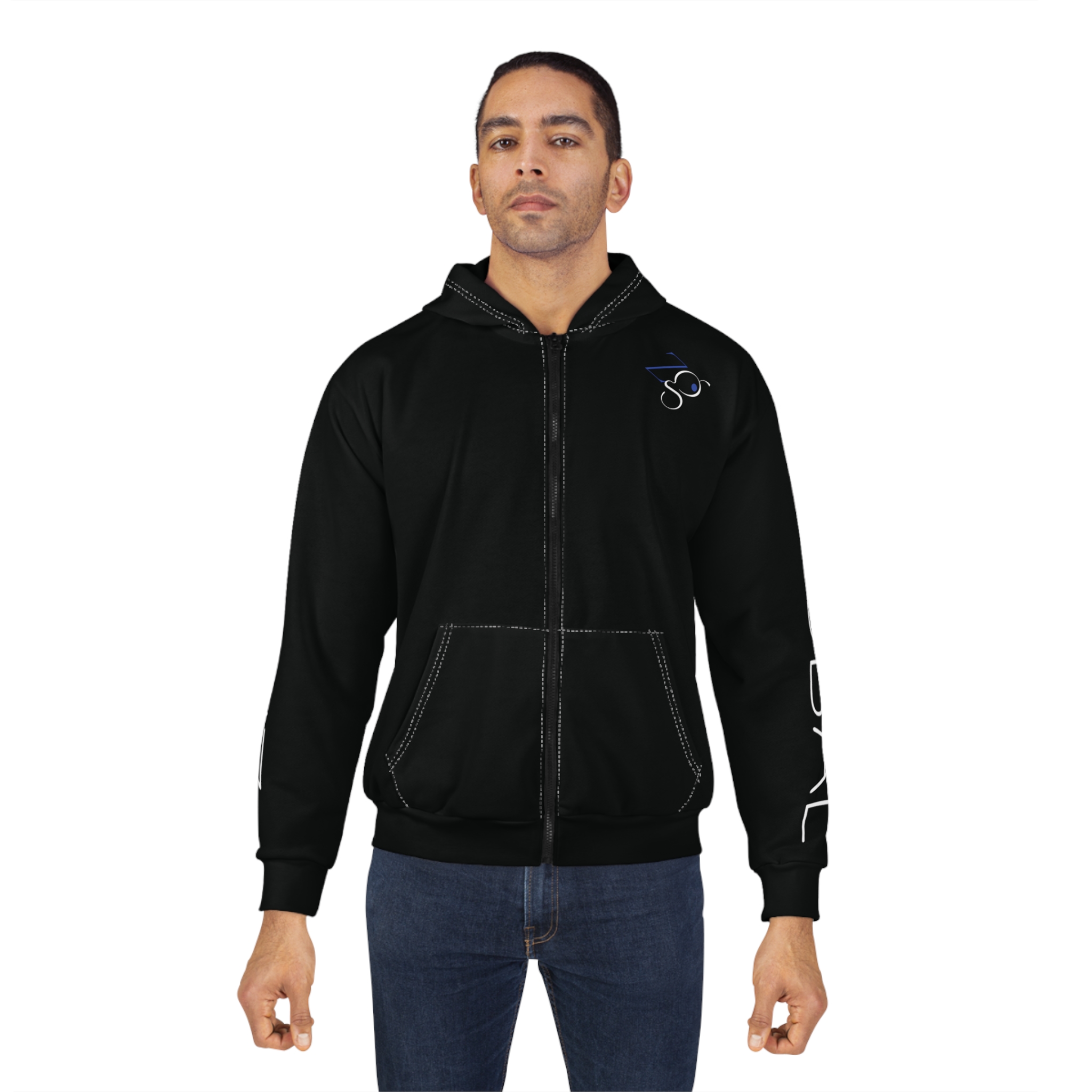 Zimply Global Zip Hoodie — Black Full-Zip Zimply Global Zip Hoodie — Black Full-Zip - Image 4